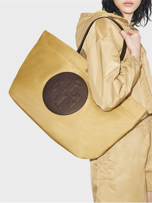 Shopping bag grande Ella Twist in nylon riciclato reversibile TORY BURCH | 181463250